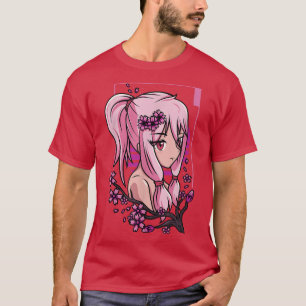 Camiseta Anime Girl Waifu Cherry Blossom Sakura Japonês Va