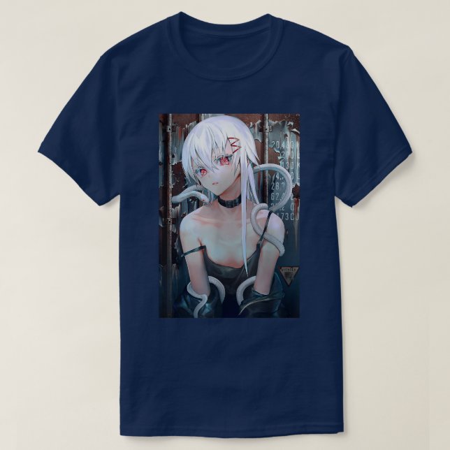 Camiseta Anime Girl Waifu Cobra estética japonesa Otaku (Frente do Design)