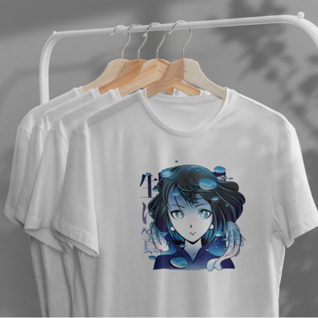 Camiseta Anime Girl With Koi Fishes (Criador carregado)
