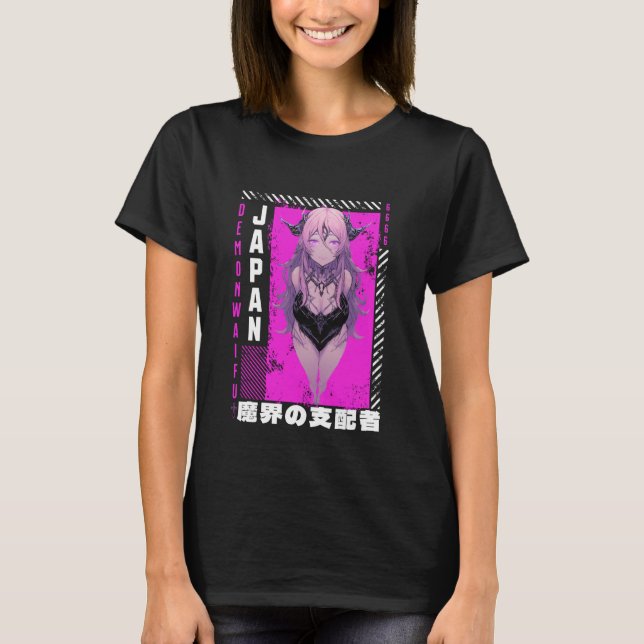Camiseta Anime Grunge Waifu Japan Rock Emo Japanese Anime G (Frente)