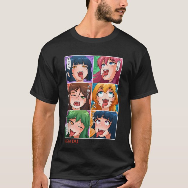 Camiseta Anime Hentai Ahegao Na Rua Hentai No Sh (Frente)