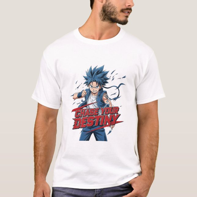 Camiseta Anime Hero "Chase Your Destiny" Graphic (Frente)