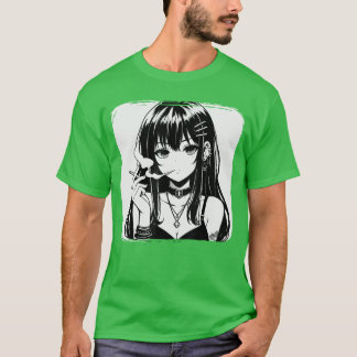 Camiseta Anime Horror Girl Aesthetic Grunge Waifu Japanese 
