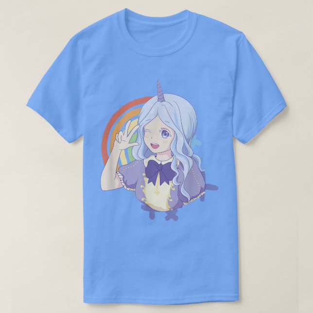 Camiseta Anime Japan Girl Fabulosa Unicorn (Frente do Design)