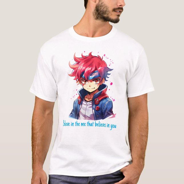 Camiseta Anime Japonês Acredita No Mim (Frente)