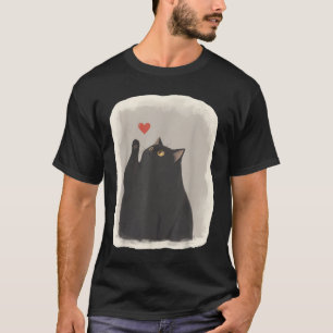Camiseta Anime Japonês Gatinho Fofo Coração Kawaii Gato Pre
