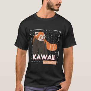 Camiseta Anime japonês Kawaii Red Panda Otaku Kawaii