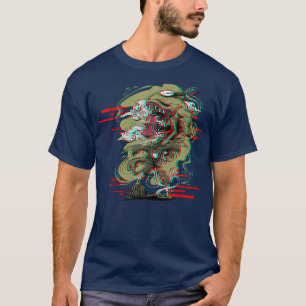 Camiseta Anime japonês Oni Mask Kitsune Samurai Demon Vapor