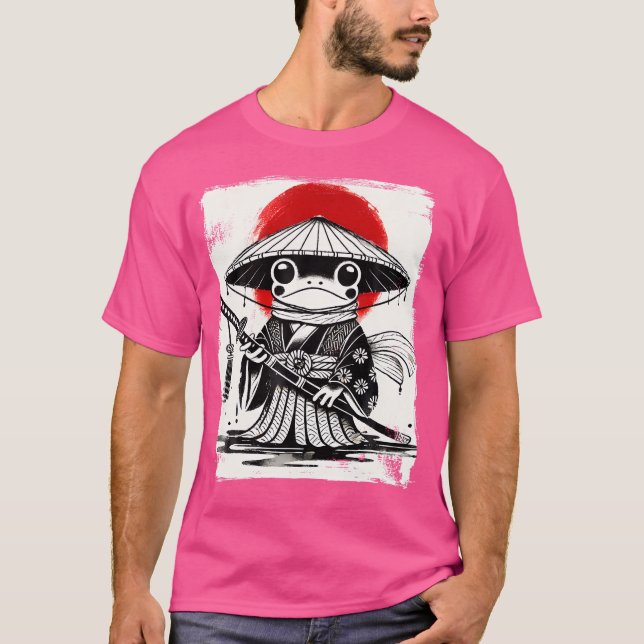 Camiseta Anime Japonês Samurai Sapo Ukiyo-E Art (Frente)