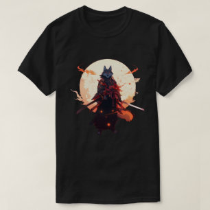 Camiseta Anime Japonês Samurai Wolf