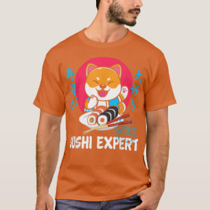 Camiseta Anime japonês Shiba Inu Sushi Kawaii Otaku Dog Ja