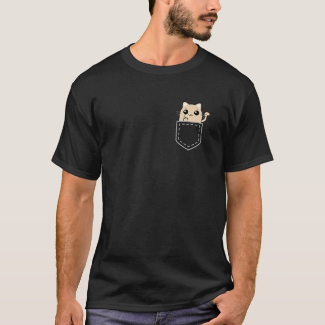 Camiseta Anime Kawai, animador de animação engraçado de gat (Frente)