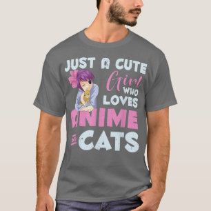 Camiseta Anime Kawaii Animal Cat Lover Girls Mulheres Mães
