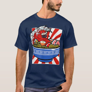Camiseta Anime Kawaii - Arte Japonesa Onda Ramen Bowl