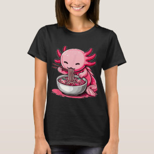 Camiseta Anime Kawaii Axolotl Comendo Ramen Noodles