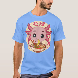 Camiseta Anime Kawaii Bonita Aolotl Japonês Ramen Noodles D