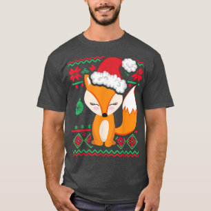 Camiseta Anime Kawaii Bonito Fo em Santa Hat Natal Feio S