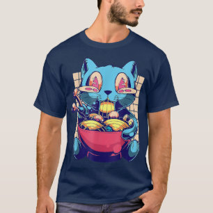 Camiseta Anime Kawaii Cat Come Ramen Japonês