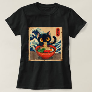 Camiseta Anime Kawaii Cat Ramen Japonês