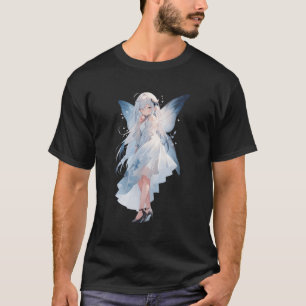 Camiseta Anime Kawaii Com Um Vestido Azul