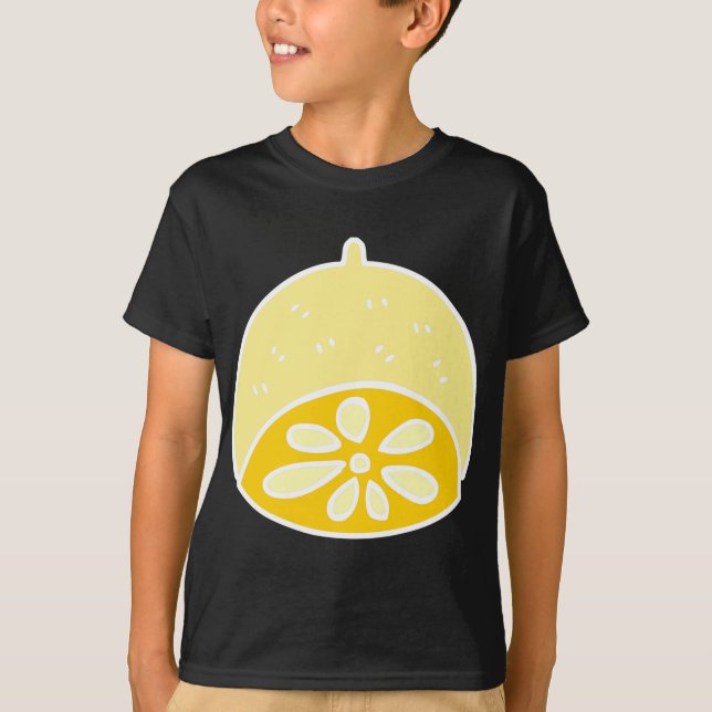 Camiseta Anime Kawaii, Comida de limão-branco-amarelo (Frente)