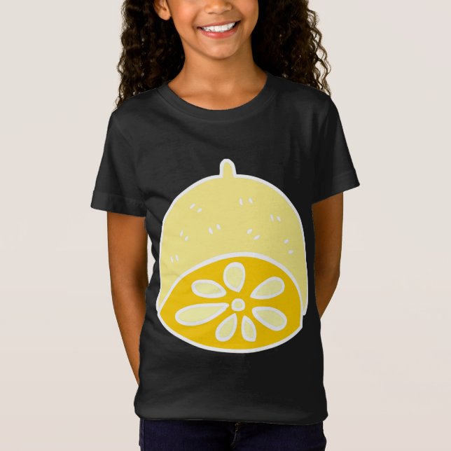 Camiseta Anime Kawaii, Comida de limão-branco-amarelo (Frente)