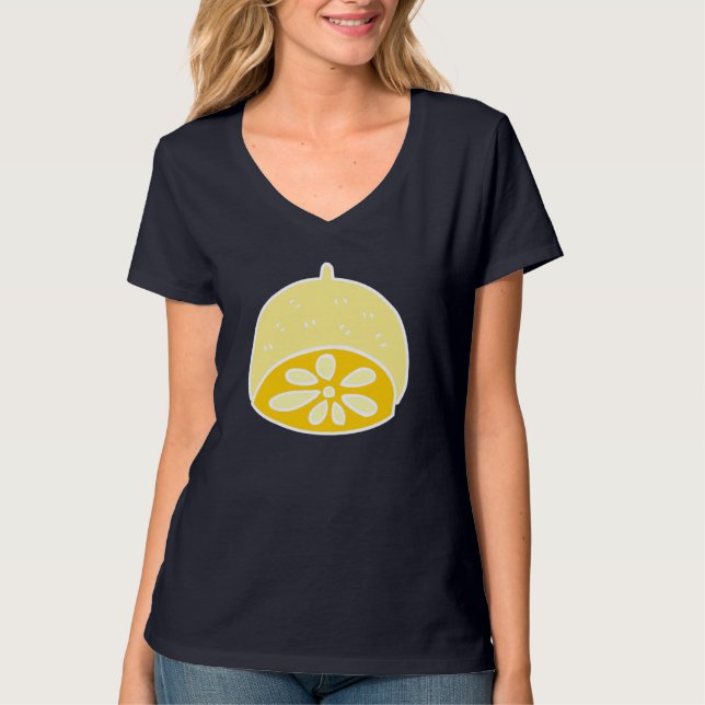 Camiseta Anime Kawaii, Comida de limão-branco-amarelo (Frente)