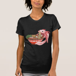Camiseta Anime Kawaii Cute Axolotl Japonês Ramen Noodles A