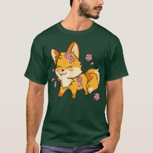 Camiseta Anime Kawaii Cute - Nove Raposa De Flor De Cereja