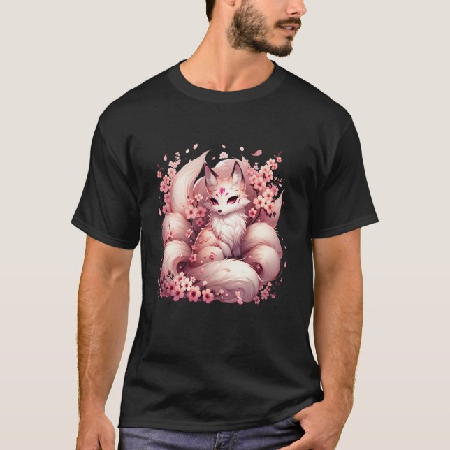 Camiseta Anime Kawaii Kitsune Fox Japanese Nine Tailed Magi (Frente)