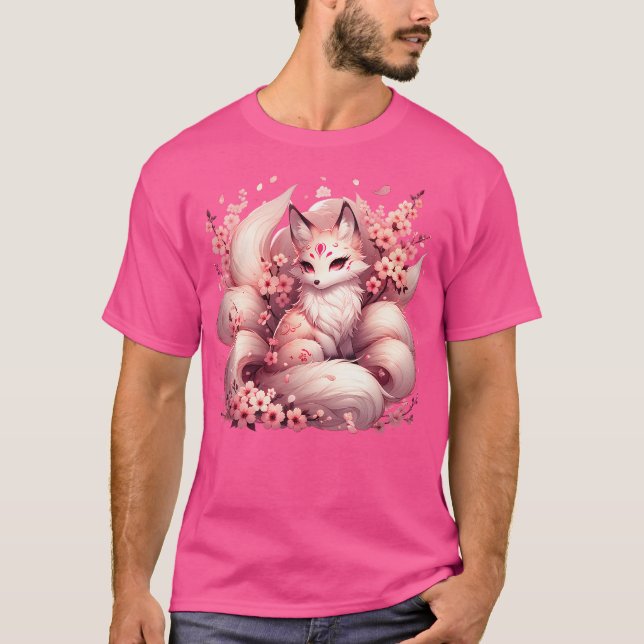 Camiseta Anime Kawaii Kitsune Fox Japonês Nove Magi Persona (Frente)