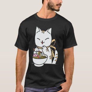 Camiseta Anime Kawaii Shiba-Inu-Eating-Ramen