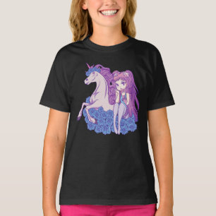 Camiseta Anime Kawaii Unicorn Pastel Girl
