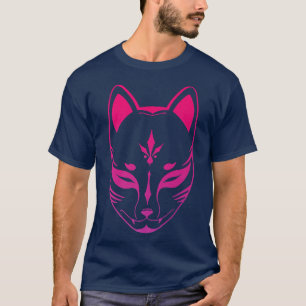 Camiseta anime kitsune retro vintage mask, japanese fox  (7
