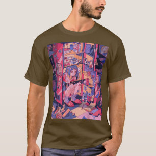 Camiseta Anime Lofi Girl Retro 90s Estética Japonês Otaku