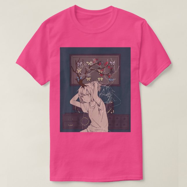 Camiseta Anime Lofi Girl Retro 90s Estética Japonês Otaku (Frente do Design)