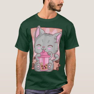 Camiseta Anime Maneki Neko Cat Girls Women, Kawaii Boba Bub