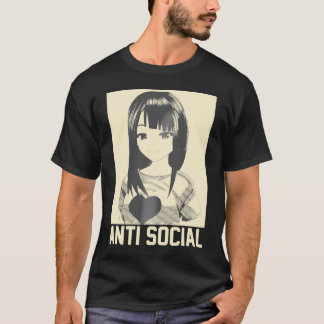 Camiseta Anime Manga Estética Japonês Gótico Antisocial Emo