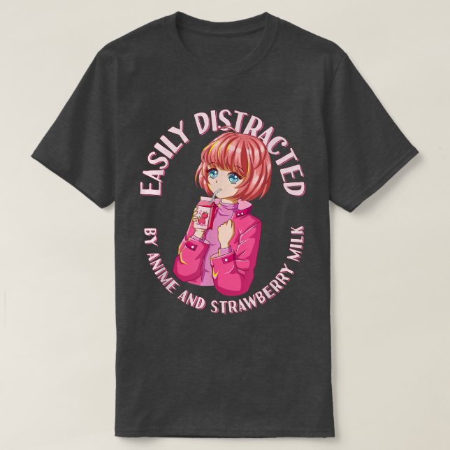 Camiseta Anime Manga Kawaii - Estética Rosa - Morango (Frente do Design)