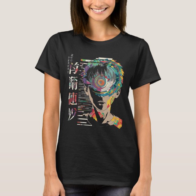 Camiseta Anime Manga Motif Mandala Trabalho de arte Anime 1 (Frente)