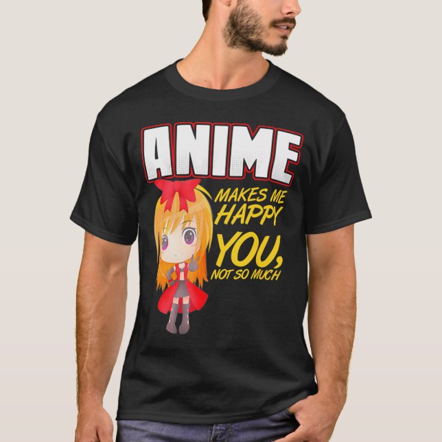 Camiseta Anime Me Faz Feliz Não Tanto (Frente)