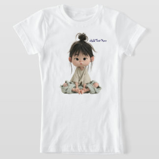 Camiseta Anime Menina com Coque Desarrumado Adoráv