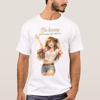 Camiseta Anime Menina Fofo Feliz