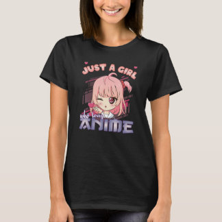 Camiseta Anime Merch Apenas Uma Menina Que Ama A Anime Anim