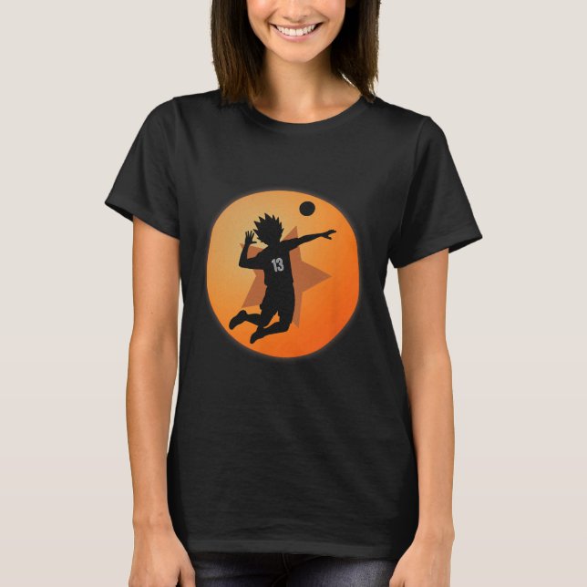 Camiseta Anime Merch Japonês Número 13 Estrela Anime Volley (Frente)