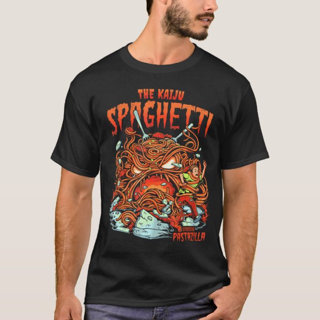 Camiseta Anime Monstro de Espaguete Kaiju Japonês B Filme F (Frente)