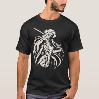 Camiseta Anime Mulheres Samurai 1x0001 Preto