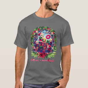 Camiseta Anime Natal: AI Elves & Gears of Joy!