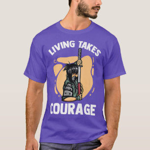 Camiseta Anime Ninjas - Viver É Coragem Verdadeira - Samura