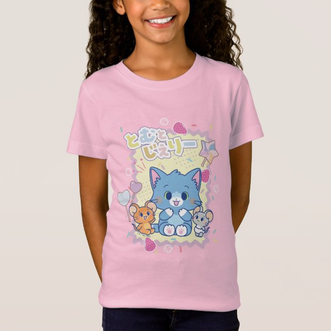 Camiseta Anime o Tom e o Jerry Strawberry (Frente)